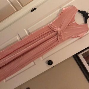 Pink blush long pink maternity dress size small